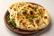 Naan showcase Isolated plate displays the perfection of this bread