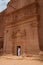 Nabatean tomb in MadaÃ®n Saleh archeological site, Saudi Arabia