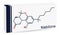 Nabilone molecule. It is synthetic cannabinoid, used as antiemetic drug. Skeletal chemical formula. Paper packaging for drugs