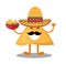 Nacho character design. Nachos on white