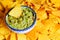 Nacho chips and guacamole