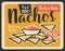 Nacho retro banner of mexican fast food restaurant