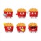 Nachos cartoon character with various types of business emoticons
