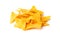 Nachos Chips Isolated, Mexican Triangle Corn Chips for Nacho Tortilla, Maize Snack, Nachos on White Background