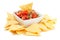 Nachos corn chips with homemade salsa