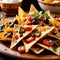 Nachos, mexican corn tortilla chips, popular fast food snack