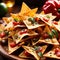 Nachos, mexican corn tortilla chips, popular fast food snack