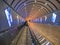 Nacquainted Tourists in tianmen mountain tunnels escalator to heaven gate on Tianmen  tianmen mountain