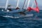 Nacra class french team sailing during regatta