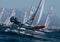 Nacra class french team sailing during regatta