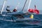 Nacra class french team sailing during regatta