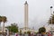 NADOR, MOROCCO - MAY 22, 2017: High minaret of the Mosque Haj Mostafa in the center of Nador. Is a coastal resort city and