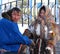 Nadym, Russia - March 11, 2005: Unknown man and woman - Nenets s