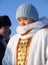 Nadym, Russia - March 2, 2007: Unknown woman - Nenets woman, closeup, on the street.