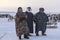 Nadym, Russia - Yamal, open area, tundra,The extreme north, Races on reindeer sled in the Reindeer Herder\'s