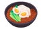 Naengmyeon kimchi noodle in a bowl with egg and vegetable south korean food dishes