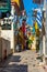 Nafplio, Greece, September 4, 2022: View of a street of Greek to