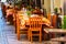 Nafplio, Greece tables in tavern