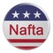 Nafta Button With US Flag, 3d illustration On White Background