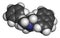 Naftifine antifungal drug molecule. 3D rendering. Atoms are represented as spheres with conventional color coding: hydrogen (white