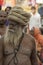 Naga Sadhu with very long Hair Walking in Procession at Kumbh Mela Trambakeshwar,nasik,maharashtra,India