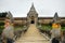 Naga statues staircase at front of gate entrane of Wat Phra That Lampang Luang