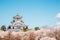 Nagahama castle with cherry blossoms in Shiga, Japan