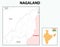 Nagaland map. Nagaland administrative and political map. Nagaland map with neighboring countries and borders.