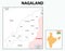 Nagaland map. Nagaland administrative and political map. Nagaland map with neighboring countries and borders.