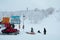 NAGANO,JAPAN - December 31, 2018 : Landscape and Mountain view of Nozawa Onsen in winter ,Nagano, Japan