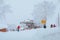 NAGANO,JAPAN - February 22, 2019 : Landscape of Nozawa Onsen in winter , Nagano, Japan