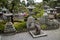 Nagano - Japan, June 3, 2017: Garden and lanterns at the Buddhis