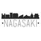 Nagasaki Japan. City Skyline. Silhouette City. Design Vector. Famous Monuments.