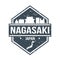 Nagasaki Japan Travel Stamp Icon Skyline City Design Tourism.