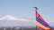 Nagorno-karabakh conflict, Azerbaijan war. Armenian flag on military cementary.