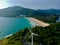 Naiharn Beach and windmill in the beautiful resort island of phuket thailand