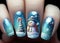 Nail art, Christmas winter design, illustration generated by AI