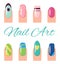 Nail Art Collection Poster Vector Illustration