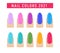 Nail art colors 2021 manicure salon vector finger. Color nails perfect poster isolated