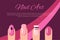 Nail Art Multicolored Poster Vector Illustration