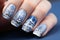 Nail art, winter design, illustration generated by AI