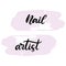 Nail artist lettering vector illustration