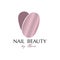 Nail beauty logo design, rose golden nails