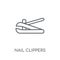 Nail clippers linear icon. Modern outline Nail clippers logo con