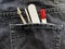 nail file in the back pocket of jeans. Tools for manicure nail