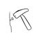 Nail Hammer icon in doodle sketch lines. Construction tool work carpenter nail wood