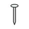 Nail, handyman tool filled outline vector icon