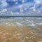 Nail Island blue sky with white clouds, Andaman Islands, India