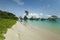 Nail Island blue sky with white clouds, Andaman Islands, India