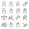 Nail manicure icon set vector illustration. Contains such icon as nail care, finger, toe separator, coat, glaze, paint, acrylic na